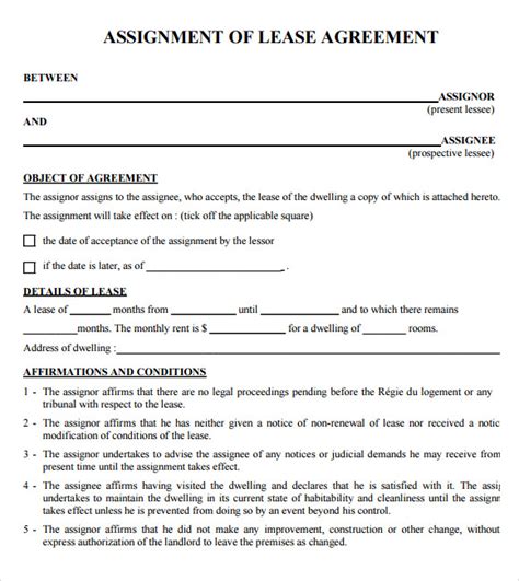 Free 8 Sample Lease Agreement Templates In Pdf Ms Word