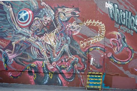 Mural By Street Artist Nychos Editorial Photography Image Of Downtown