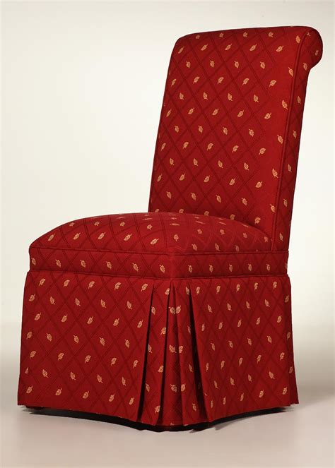 This chair slipcover tutorial works for almost any armless chair, but is specifically for a parsons chair with small wings. Claremont Skirt Parsons Chair