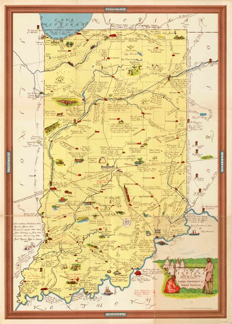 A Map Of Indiana Showing Its History Points Of Interest Curtis