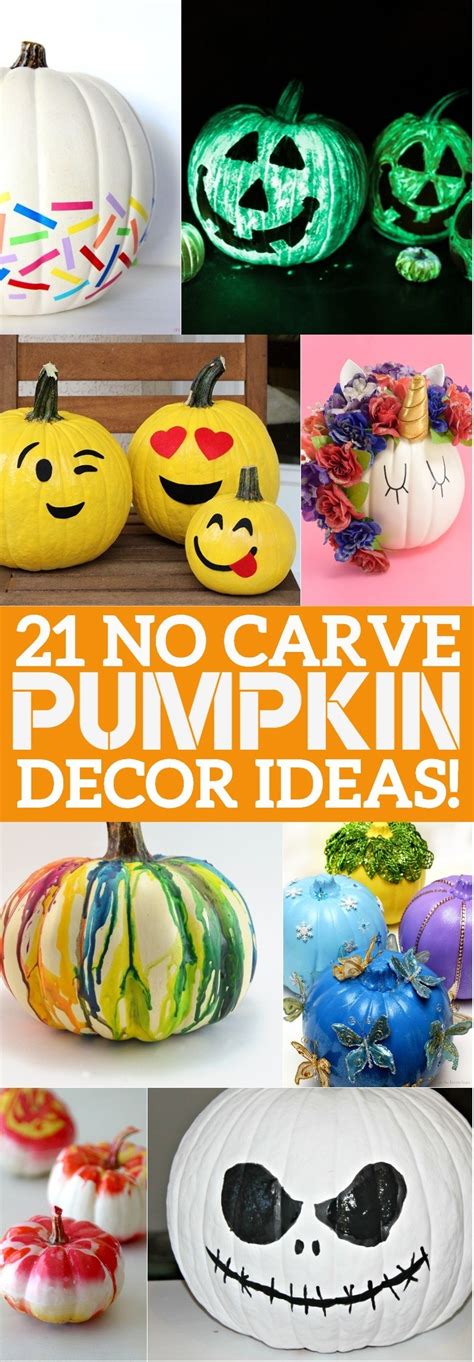 Tired wasting entire evenings carving out pumpkins and cleaning up the mess? 21 No Carve Pumpkin Decorating Ideas That You'll LOVE This ...