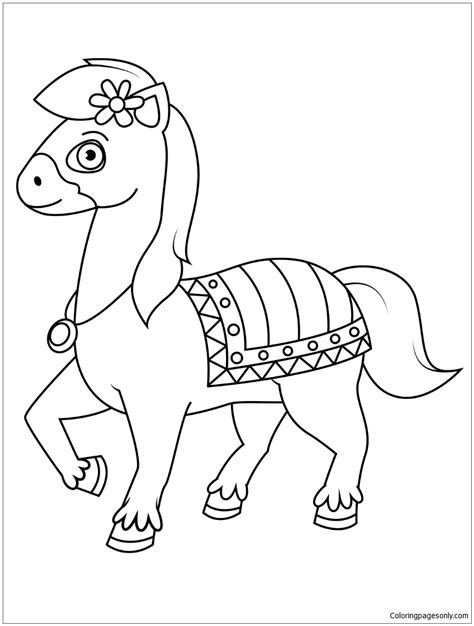 Cute Cartoon Horse Coloring Page Free Printable Coloring Pages