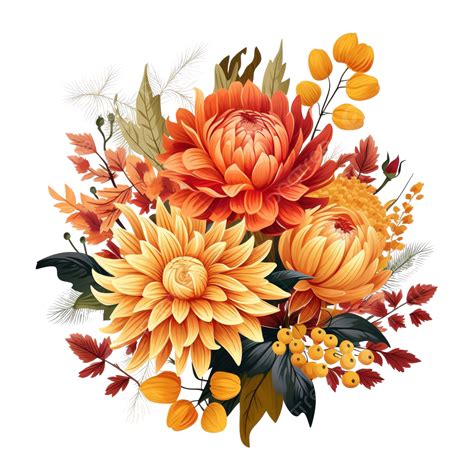 Autumn Flower Clip Art Full Season Thanksgiving Leaves Border Png