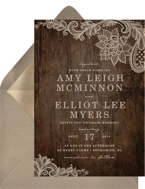 rustic dreams wedding invitations blank white envelopes printed wood grain invitation background