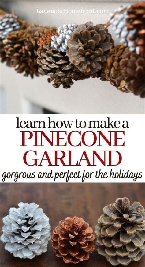 Diy Pine Cone Garland In 2022 Pinecone Garland Pine Cone Christmas