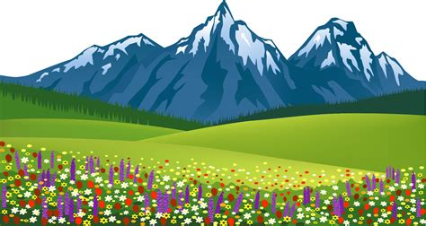 Download Hd Drawing Theatrical Scenery Clip Art Grass And Mountain