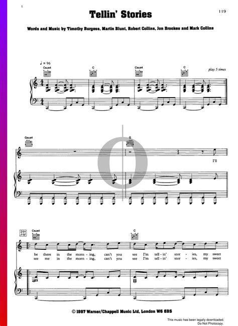 tellin stories bladmuziek piano stem gitaar pdf downloaden en streamen oktav