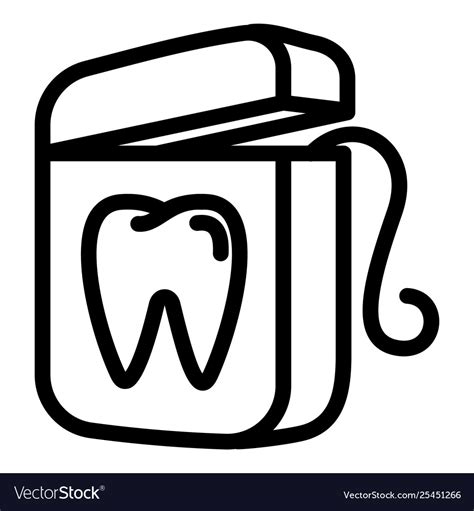floss icon outline style royalty free vector image