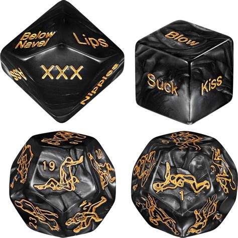 Exceart 4pcs Romantic Role Playing Dice For Him And Her Funny Dice For
