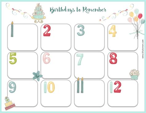 Free Office Birthday Calendar Templates Fillable Get Your Calendar