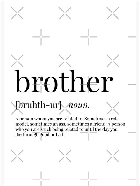 Brother Definition Poster For Sale By Definingprints Redbubble