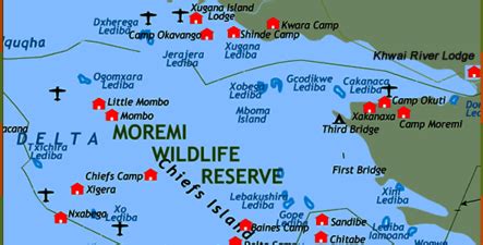 Map Of Moremi Botswana Location Of Moremi Game Reserve