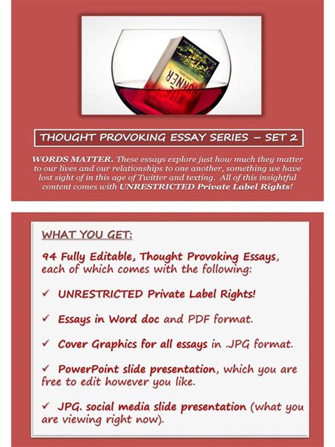 Thought Provoking Essay Collection 2 #SelfImprovement # ...