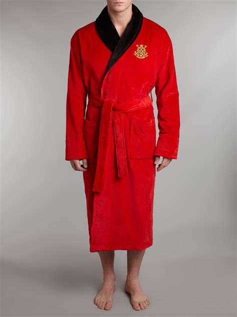 polo ralph lauren polo logo robe in red for men lyst