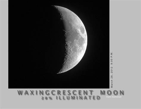 Waxing Crescent Moon Bandw March 28 2012 Phases Of The Moon Flickr