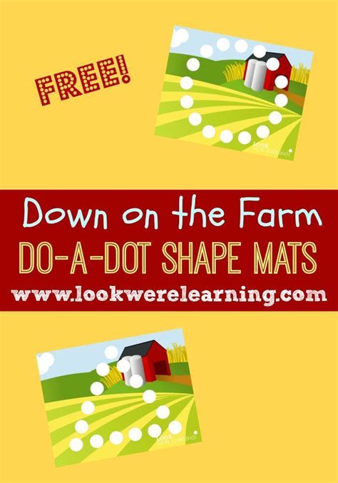 Printable Farm Shape Playdough Mats Look Were Learning Do A Dot