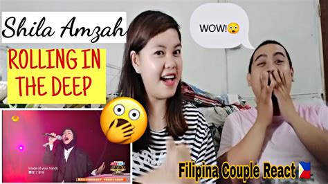 filipino couple react shila amzah rolling in the deep reaction youtube