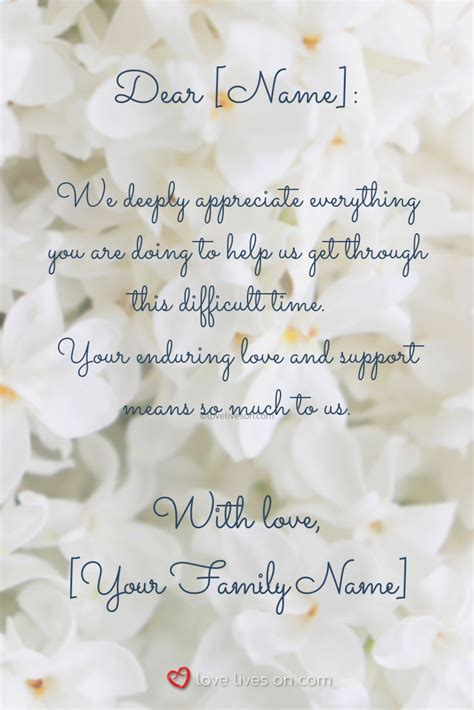 Thank You Notes For Funeral Food And Flowers
