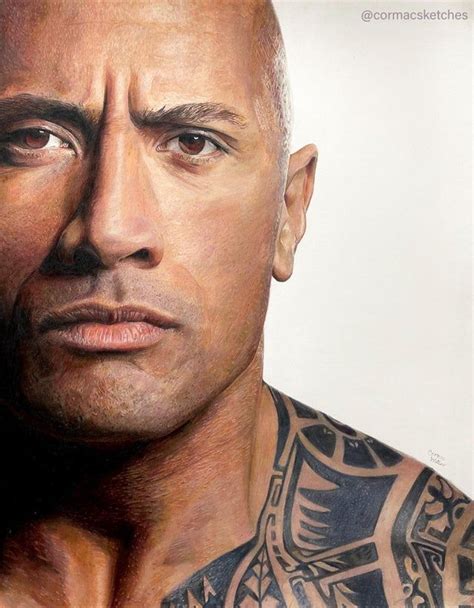 Nearly 50 Hours Of Work Heres My Drawing Of The Rock Drawing