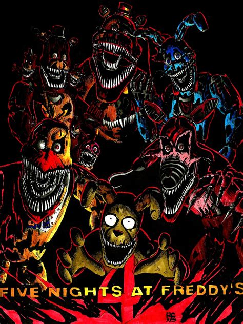 Cartoon Ish Style Fnaf Characters Flash Art Rfivenightsatfreddys