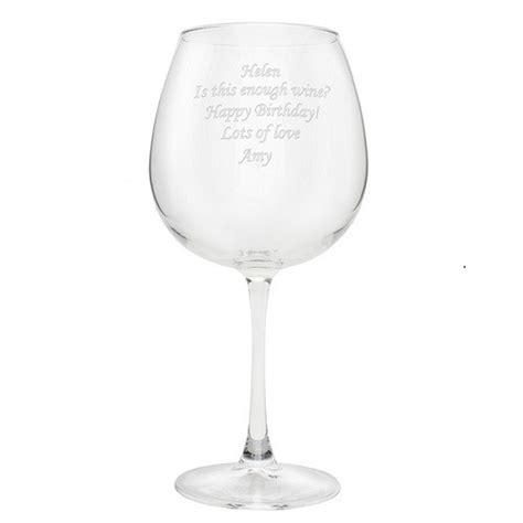 Personalised Giant Wine Glass Engraved Glassware