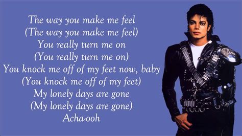 Micheal Jackson The Way You Make Me Feel Lyrics Youtube