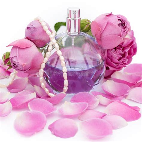 Flower Collection Perfume Perfume Bottle With Flowers On Light