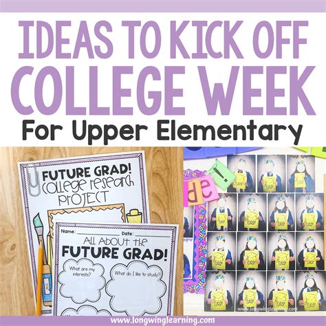College Week Activities For Elementary Longwing Learning I Ela