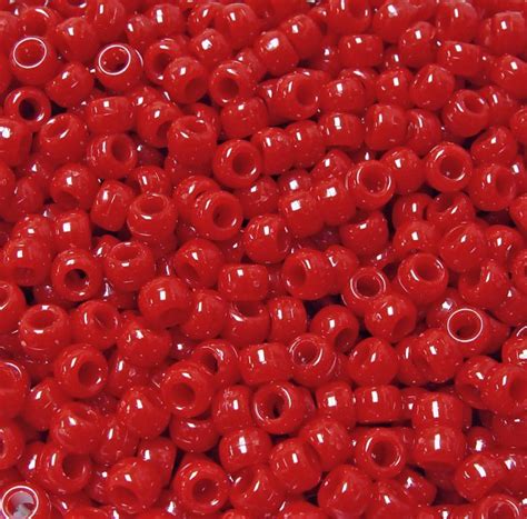 Opaque Red Pony Beads