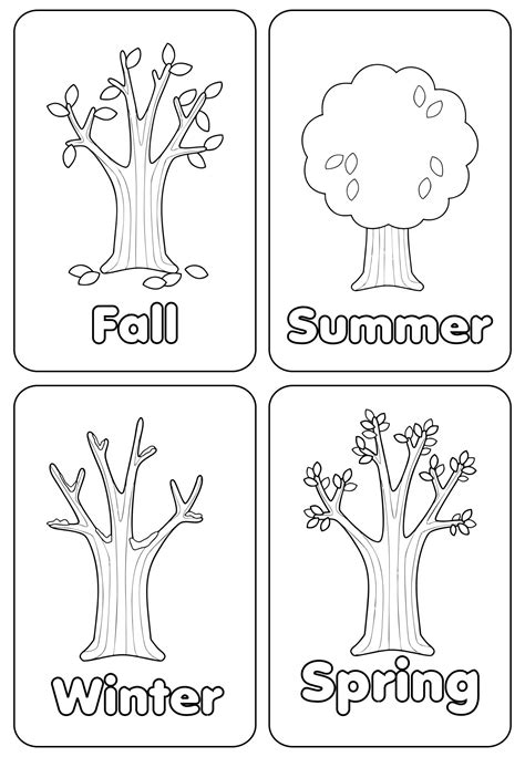 6 Best Images Of Seasons Preschool Coloring Pages Printables Four