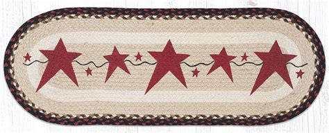 Op 19 Primitive Stars Burgundy 36 Inch Braided Table Runner The Weed