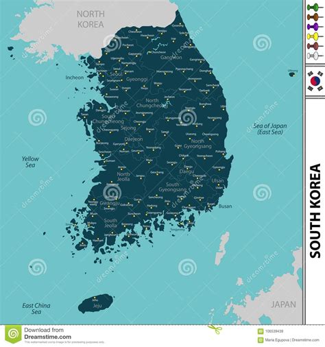 ✓ free for commercial use ✓ high quality images. Map of South Korea stock vector. Illustration of atlas - 106539439