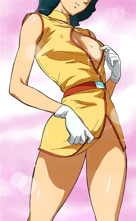 Opocom Volvox Fa Yuiry Gundam Zeta Gundam 1girl Breasts Female Focus Gloves Smile Solo