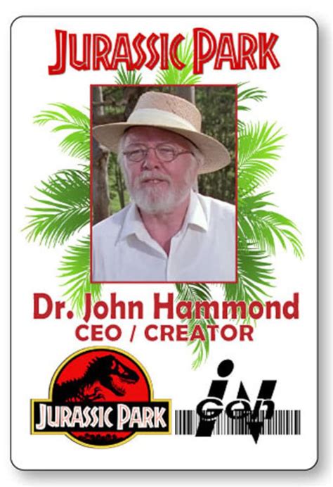 Dr John Hammond From Jurassic Park Name Badge With Pin Etsy