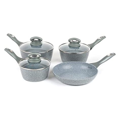 Salter Bw04151g1ar 4 Piece Pan Set Marble Collection Forged Aluminium