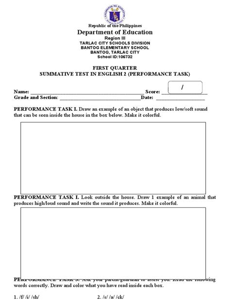 Grade 2 Q1 Performance Task Pdf