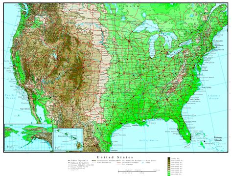 Topographic Map Of Usa Printable Topographic Map Of The United States Printable US Maps