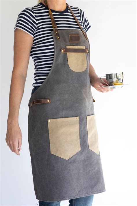 Promotional Canvas Apron With Leather Straps Bongo