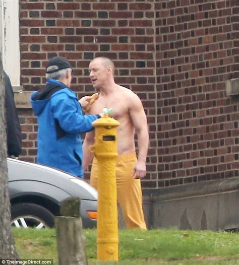 Shirtless James McAvoy Spotted On Set Of Glass James Mcavoy James