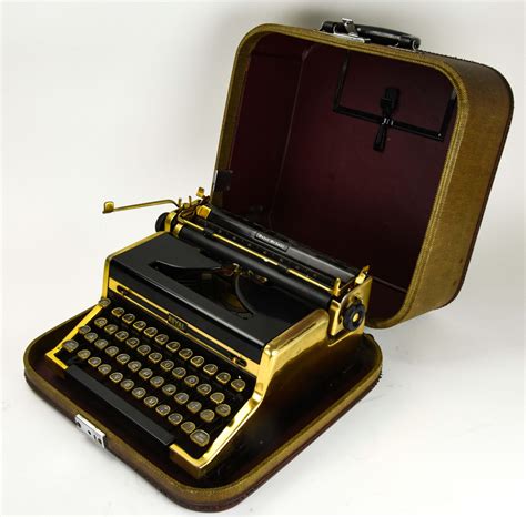 Sold Price 1950s Royal Quiet Deluxe Gold Portable Typewriter January