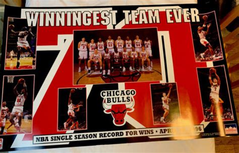 Chicago Bulls 1996 Winningest Team Ever Poster Michael Jordan Pippen