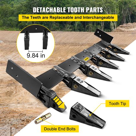 Vevor Bucket Tooth Bar 48 Inside Bucket Width Tractor Bucket Teeth