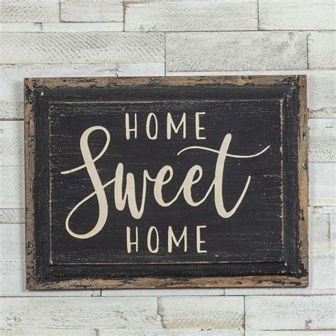 Home Sweet Home Wood Plaque Dear Yesteryear Distressed Wood Signs