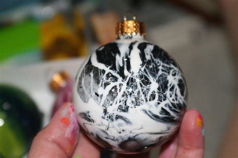 splatter paint christmas ornaments     bauble decorating  cut