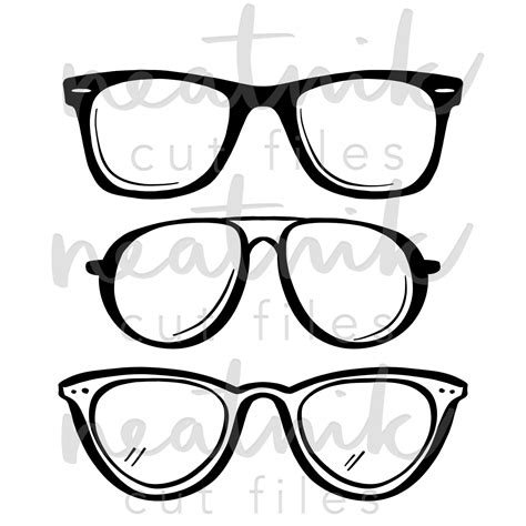 Glasses Svg Eyeglasses Svg Aviator Svg Wayfarer Svg Cat Eye Svg Spectacles Svg Four Eyes Cut