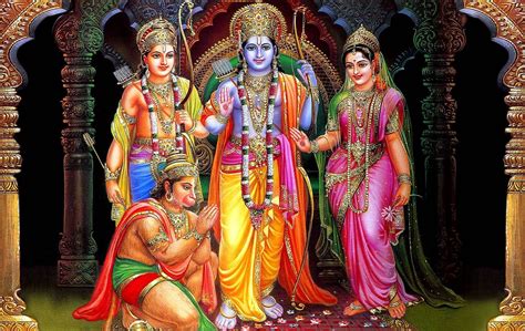 Lord Hanuman With Ram Sita And Lakshman Hd Wallpaper God Hd Wallpapers