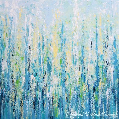 Giclee Print Art Abstract Painting Light Blue Aqua Modern Coastal Teal