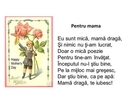 Pentru Mama Eu Sunt Mica Poezie Pentru Copii Dedicata Mamei