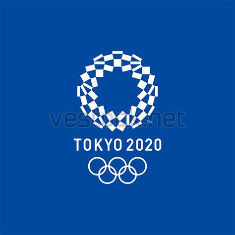 Tokyo 2020 Olympics Logo Vector Free Download With Blue Background