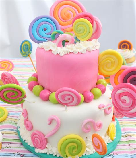 Pretty And Colorful Lollipop Cake Lollipop Cake Candy Cakes